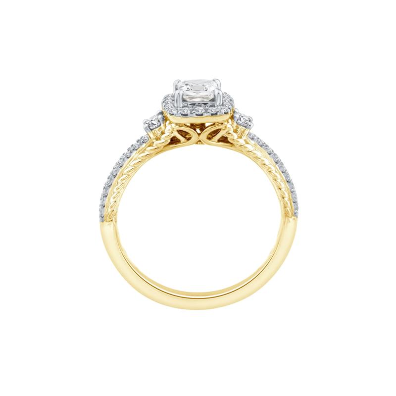 Princess-Cut Diamond Halo Engagement Ring in 14K Yellow Gold &#40;3/4 ct. tw.&#41; – Image 2 of 3