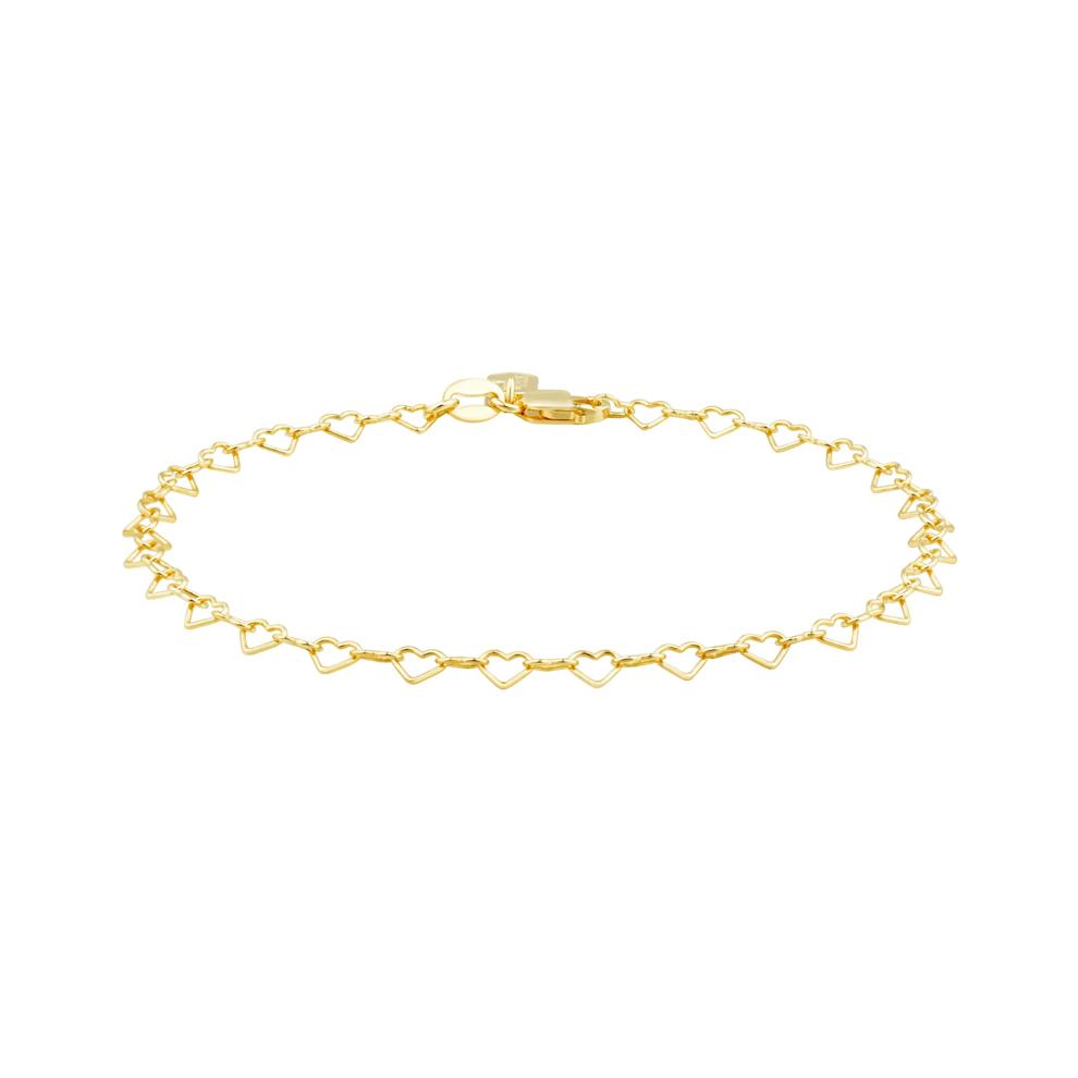 Heart-Link Bracelet in Vermeil, 7.5" – Image 1 of 4