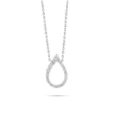 Diamond Open Pear-Shaped Pendant in Sterling Silver (1/3 ct. tw.)