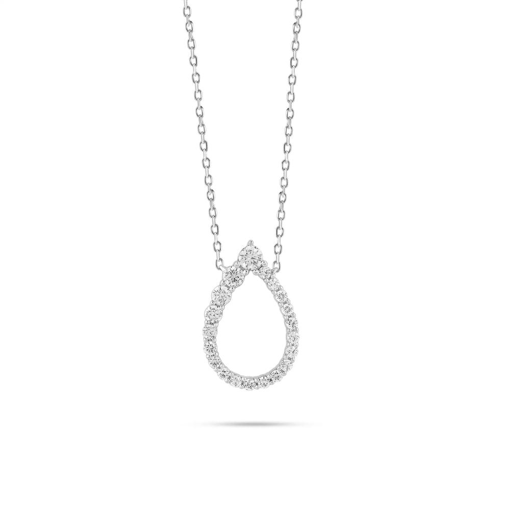 Diamond Open Pear-Shaped Pendant in Sterling Silver (1/3 ct. tw.) – Image 1 of 4