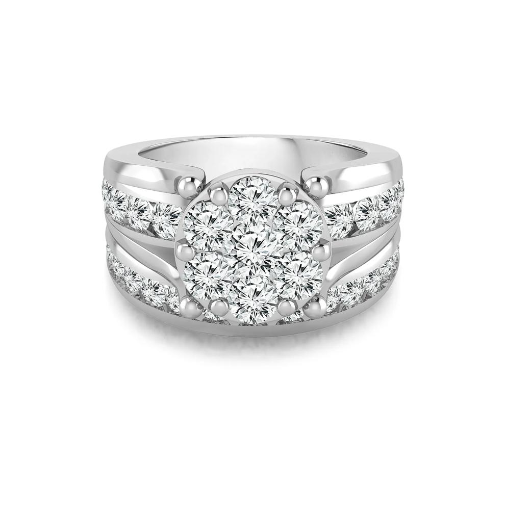 Round Lab Grown Multi-Diamond Engagement Ring Set in 10K White Gold (3 ct. tw.)  – Image 1 of 5