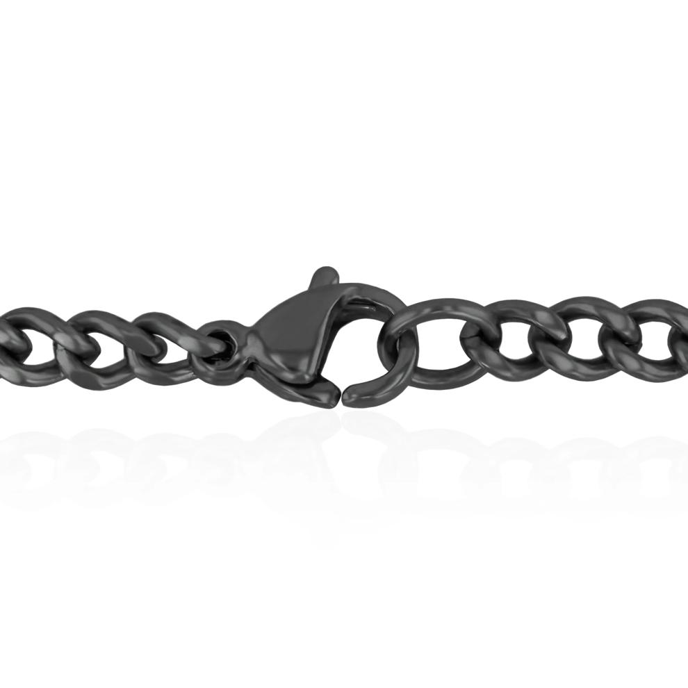 Cross Pendant in Black and Blue Ion-Plated Stainless Steel – Image 3 of 3