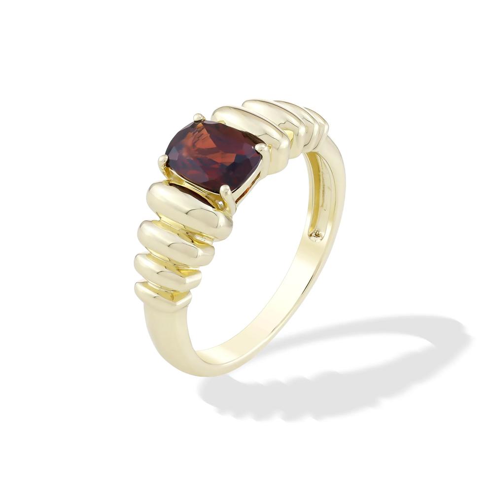 Garnet Elongated Cushion Ring in 10K Yellow Gold – Image 4 of 4
