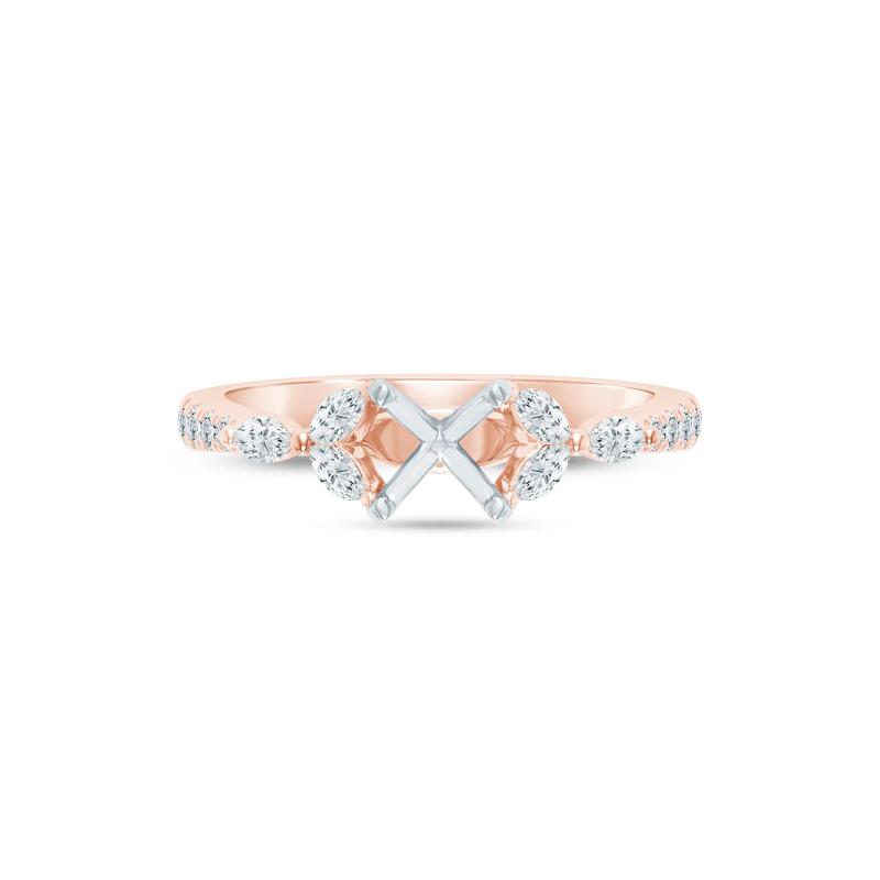 Diamond Semi-Mount Engagement Ring in 14K Rose &amp; White Gold &#40;1/3 ct. tw.&#41; &#40;Setting Only&#41; – Image 2 of 6