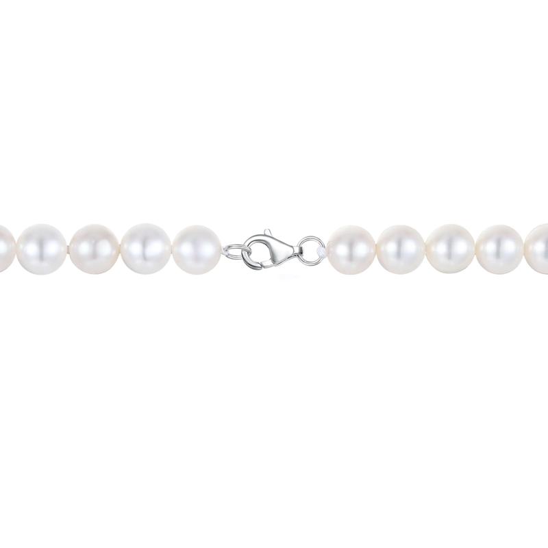 White Freshwater Cultured Pearl Strand Necklace in Sterling Silver, 8mm, 20&quot; – Image 3 of 3