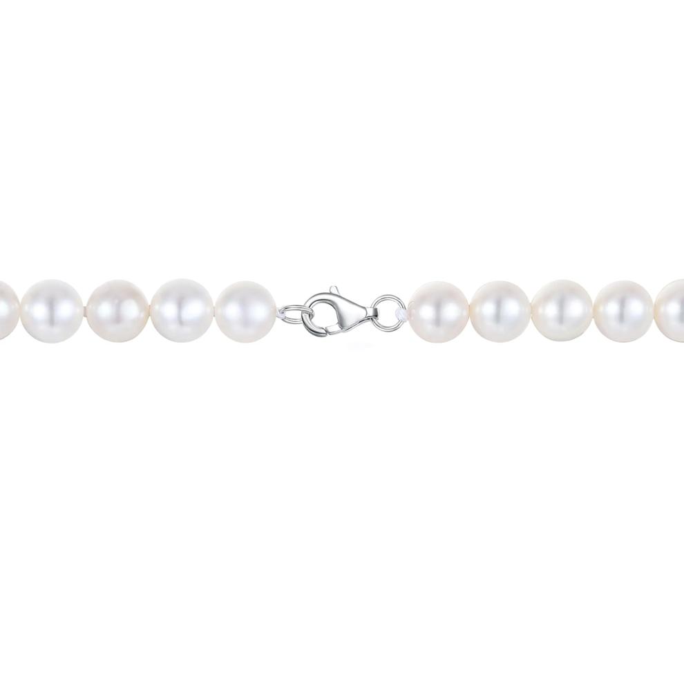 White Freshwater Cultured Pearl Strand Necklace in Sterling Silver, 8mm, 20" – Image 3 of 3