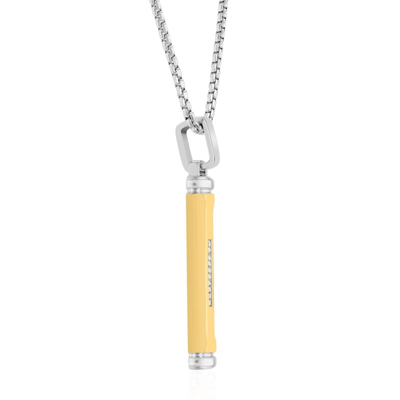 Men&#39;s Diamond Accent Stick Pendant in Vermeil – Image 2 of 6