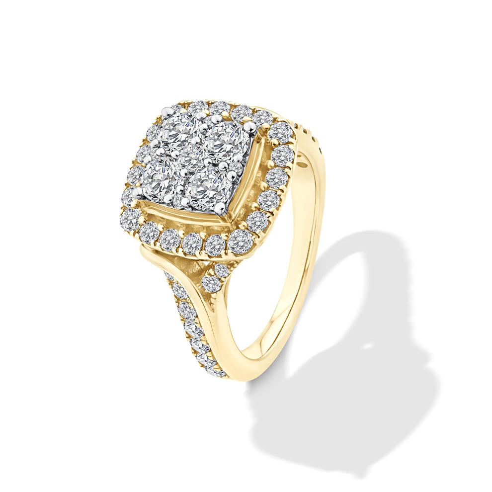 Diamond Composite Engagement Ring in 10K Yellow Gold (2 ct. tw.) – Image 4 of 4