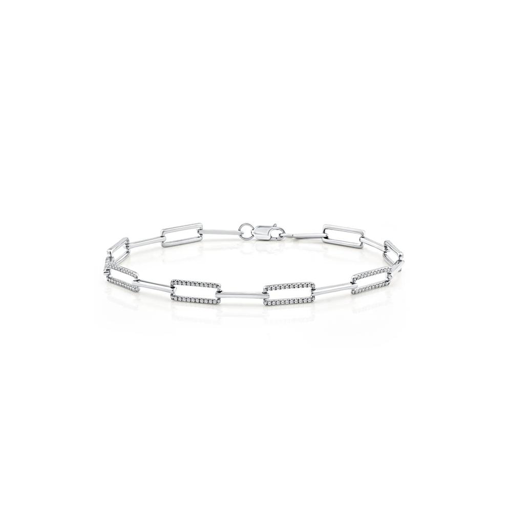 Diamond Link Bracelet in Sterling Silver, 7" (1/2 ct. tw.) – Image 1 of 2