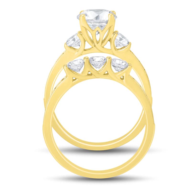Lab Grown Diamond Bridal Set in 14K Yellow Gold &#40;3 ct. tw.&#41; – Image 2 of 7
