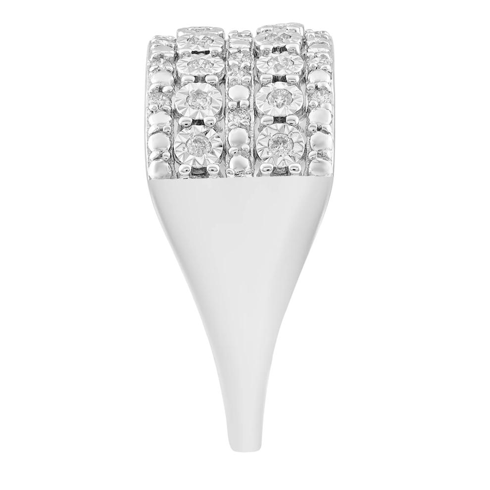 Diamond Illusion Multi-Row Wedding Band in 10K White Gold (1/4 ct. tw.) – Image 3 of 3