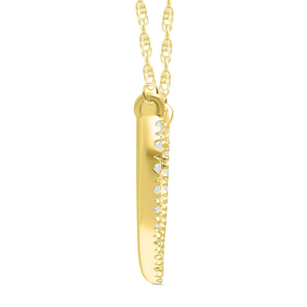 Diamond Heart Pendant in 10K Yellow Gold (1/10 ct. tw.) – Image 2 of 3