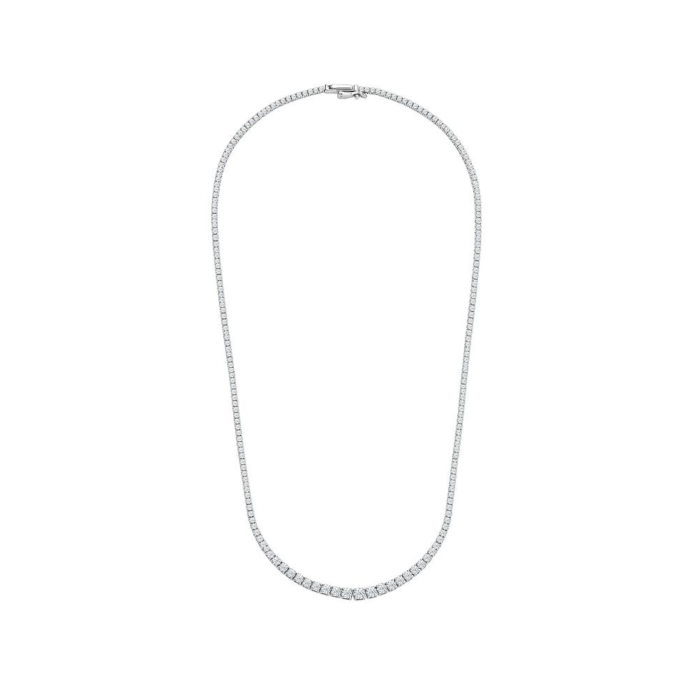 Diamond Graduated Riviera Tennis Necklace in 10K White Gold (5 ct. tw.) – Image 3 of 4