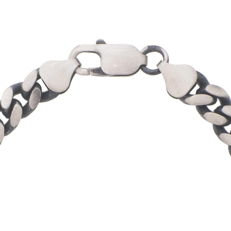 Miami Cuban Gunmetal Finish Bracelet in Sterling Silver, 7MM, 8.25&quot; – Image 3 of 3