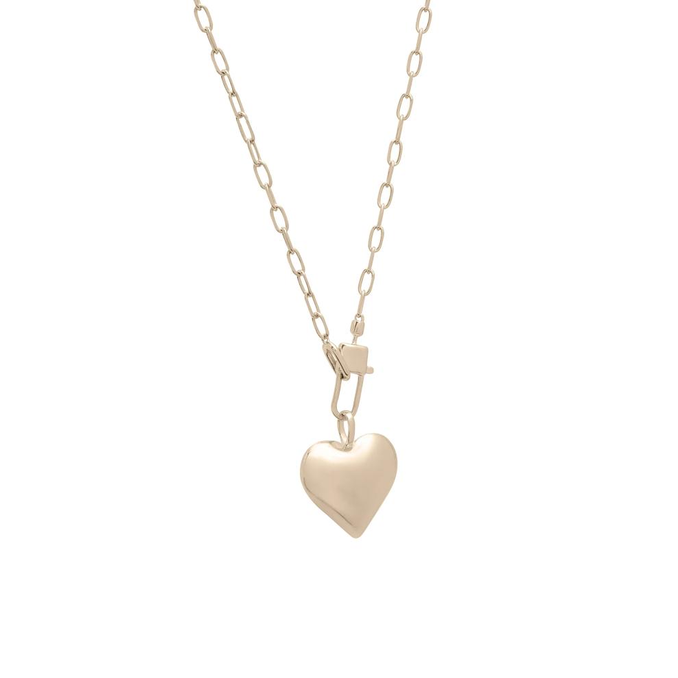 Puffy Heart Lock Necklace in Vermeil – Image 2 of 7
