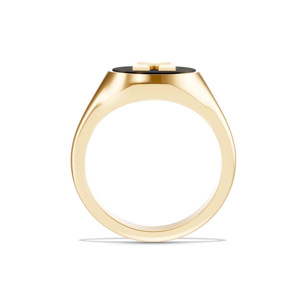 Men's Black Onyx Arrow Design Ring in 18K Gold Vermeil – Image 2 of 4