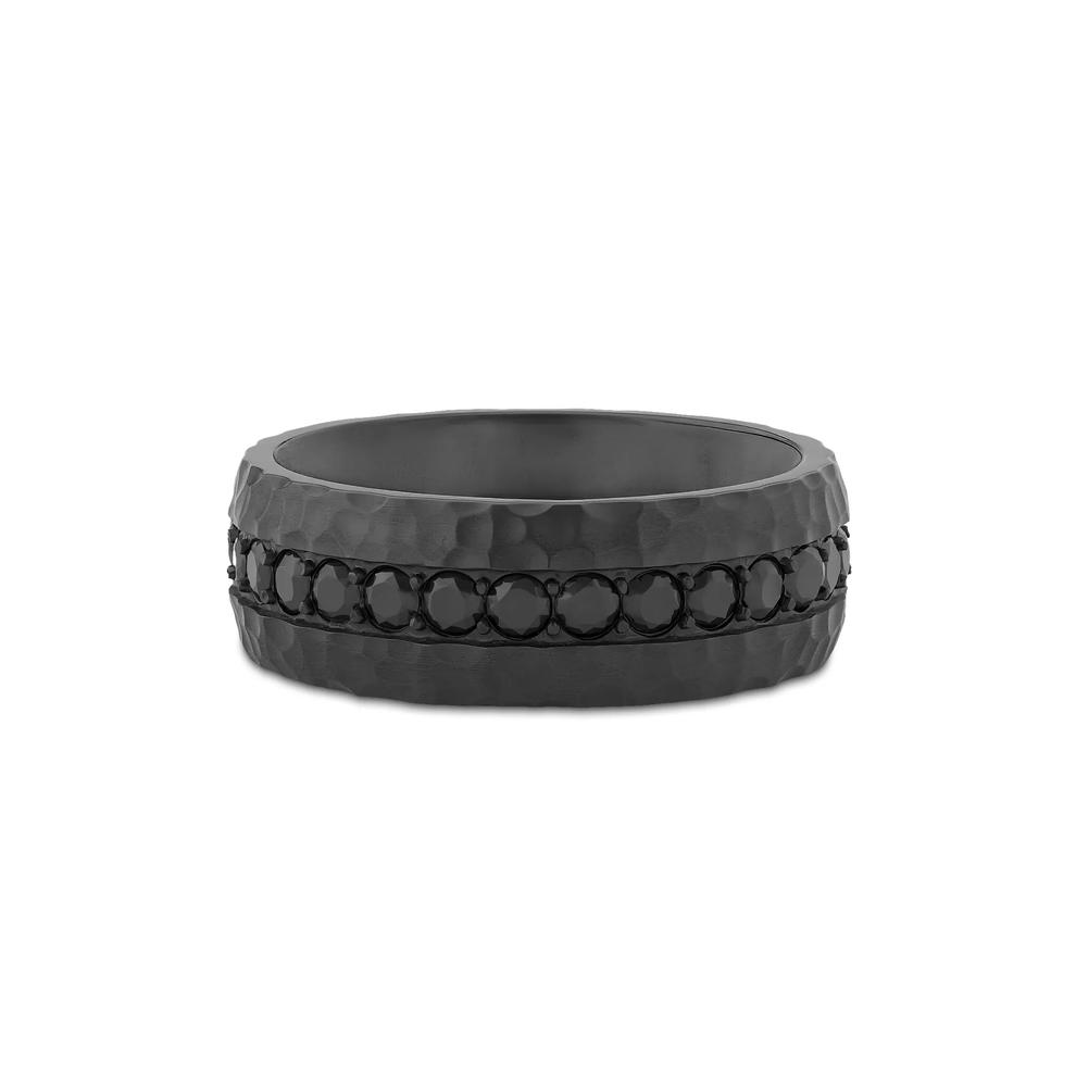 Black Diamond Domed Band in  Zirconium, 8mm (1 3/8 ct. tw.) – Image 1 of 4