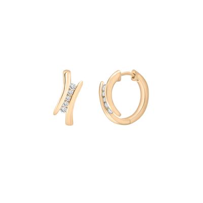 Diamond Bypass Hoop Earrings in 10K Yellow Gold (1/4 ct. tw.)