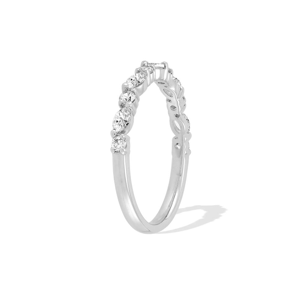 Lab Grown Diamond Slanted Marquise &amp; Round Anniversary Band in 10K White Gold (1/2 ct. tw.) – Image 3 of 4