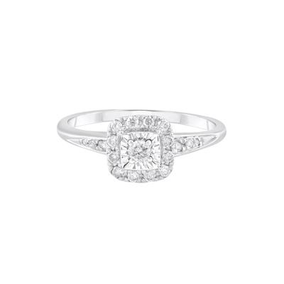 Round Diamond Illusion Promise Ring in 10K White Gold (1/4 ct. tw.)