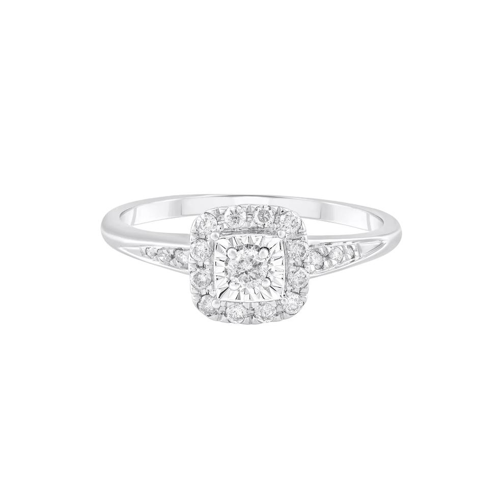 Round Diamond Illusion Promise Ring in 10K White Gold (1/4 ct. tw.) – Image 1 of 3
