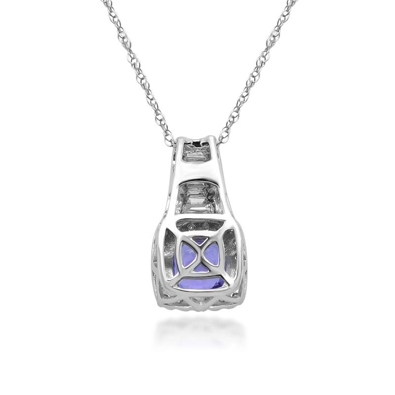 Tanzanite and Diamond Pendant in 14K White Gold &#40;3/8 ct. tw.&#41; – Image 4 of 4