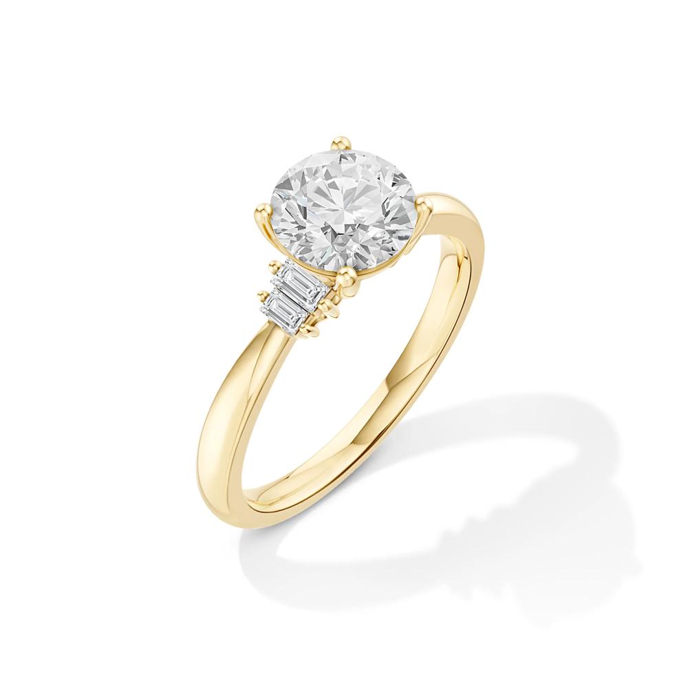 Lab Grown Diamond Round Center Engagement Ring in 14K Yellow Gold (1 5/8 ct. tw.) – Image 4 of 4