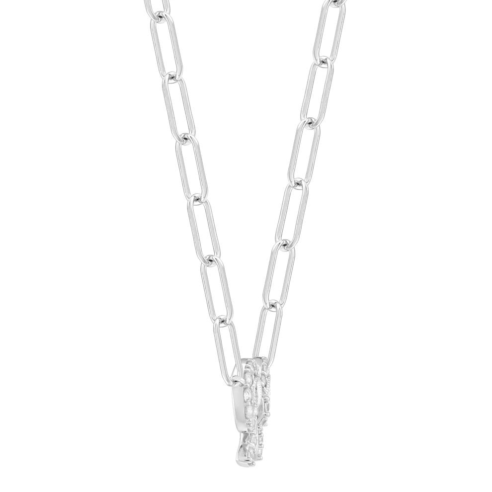 Lab-Created White Sapphire Bow Necklace in Sterling Silver – Image 2 of 3