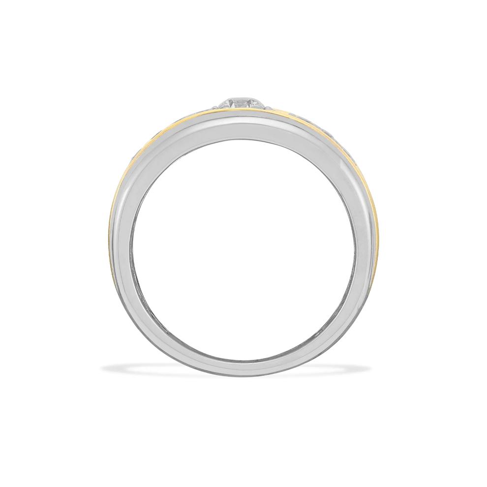 Men's Diamond Two-Tone Ring in 10K White &amp; Yellow Gold (1/2 ct. tw.) – Image 2 of 4
