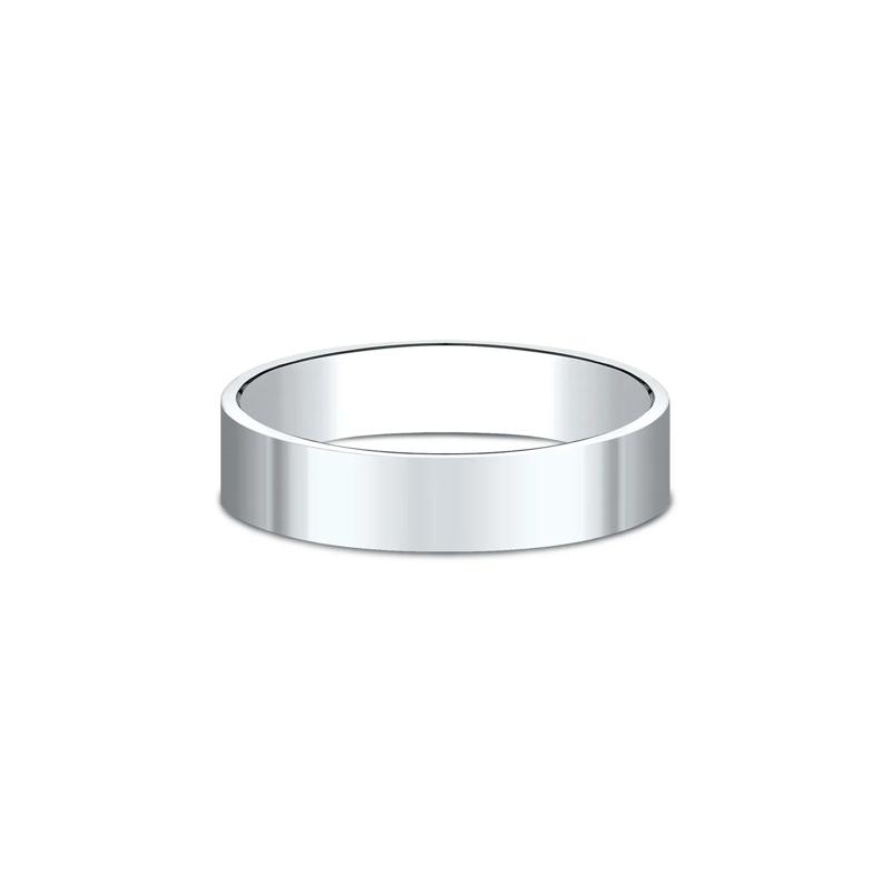 Flat Plain Wedding Band in 14K White Gold, 5MM – Image 1 of 3