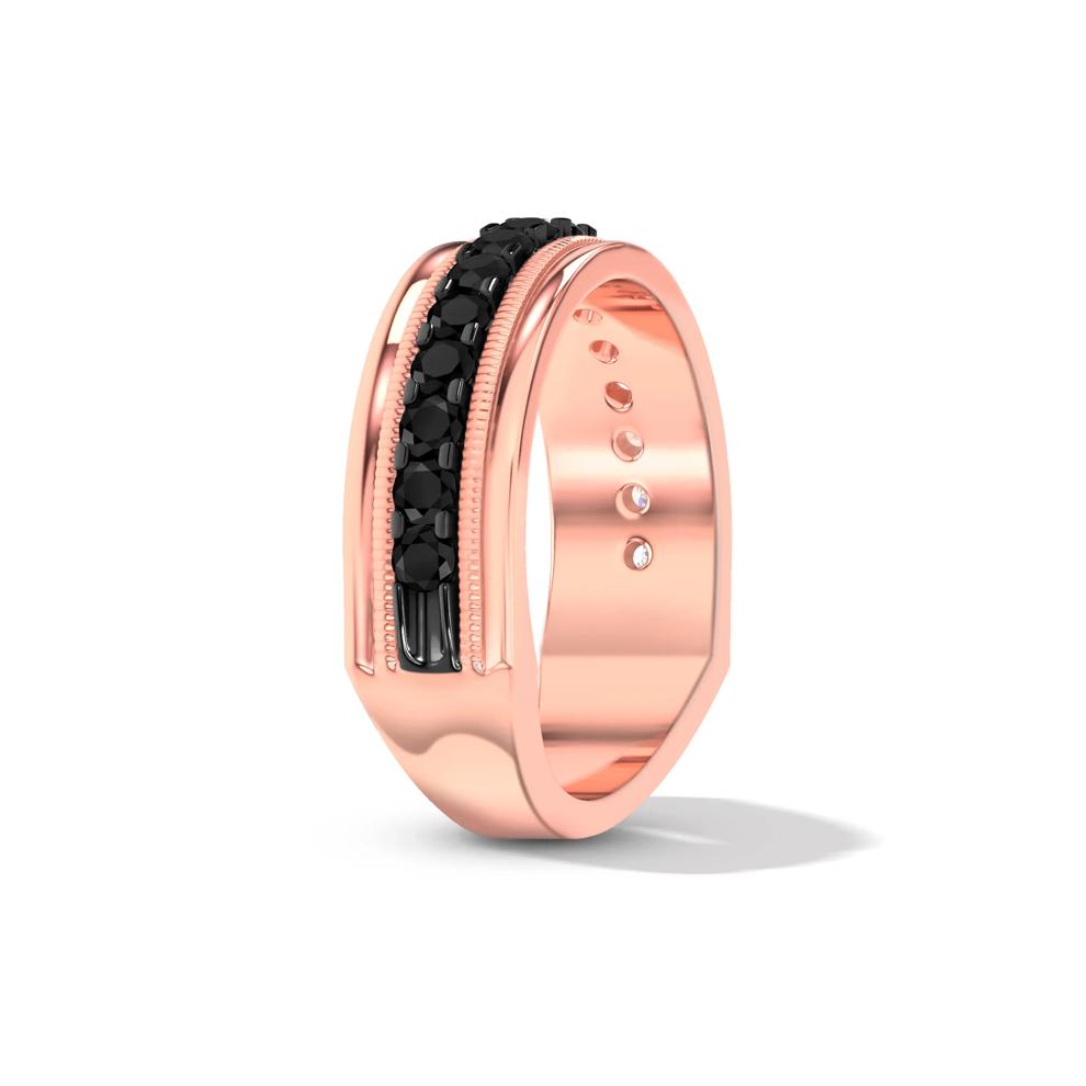 Men's Black Diamond Band in 10K Rose Gold (1 ct. tw.) – Image 3 of 4