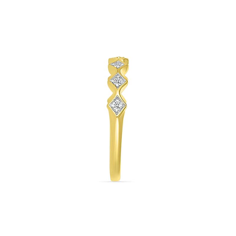 Geometric Diamond Stacking Band in 10K Yellow Gold &#40;1/10 ct. tw.&#41; – Image 3 of 5