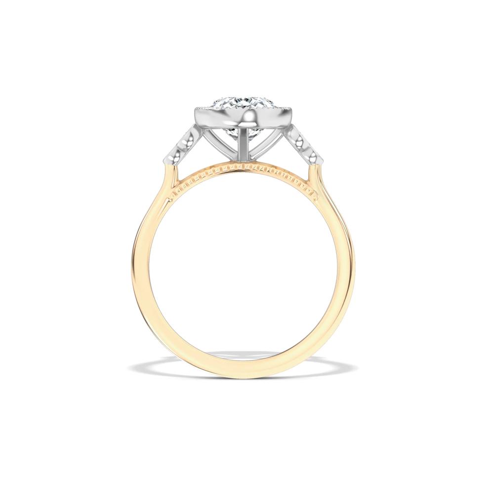 Lab Grown Diamond Milgrain Bezel Engagement Ring in 14K Yellow &amp; White Gold (2 ct. tw.) – Image 2 of 4