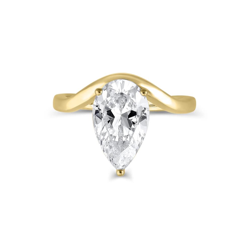 Lab Grown Diamond Pear-Shaped Engagement Ring in 18K Yellow Gold (3 ct. tw.) – Image 1 of 3