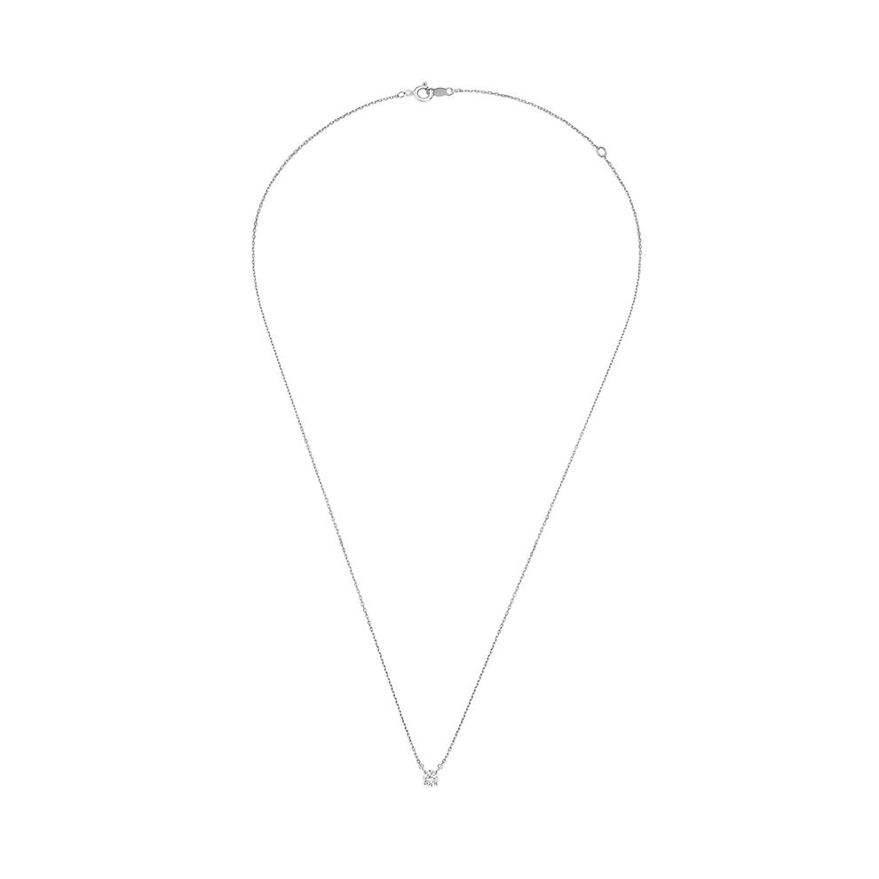Diamond Round Solitaire Pendant in 10K White Gold (1/3 ct.) – Image 3 of 4
