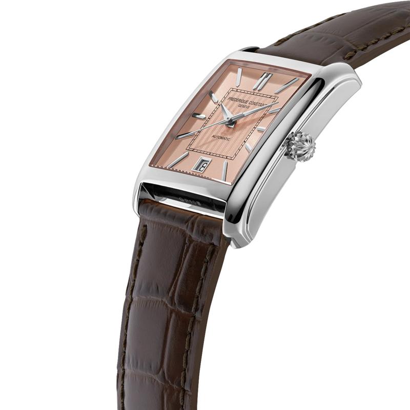 Men's Classics Carr&eacute;e Watch With a Salmon Dial and Brown Leather Strap – Image 3 of 3