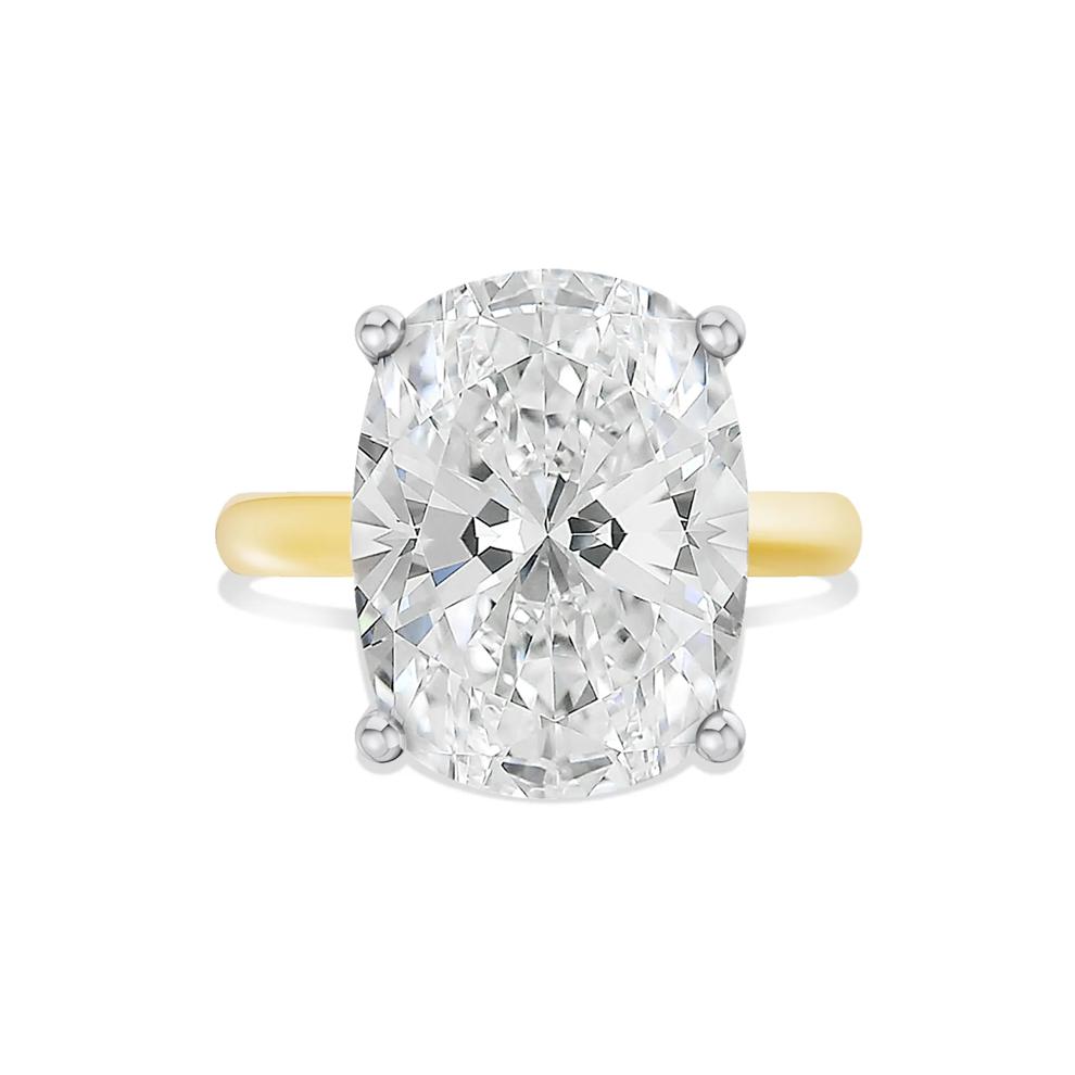 Lab Grown Diamond Elongated Cushion-Cut Engagement Ring in 14K Yellow and White Gold (8 ct. tw.) – Image 1 of 4