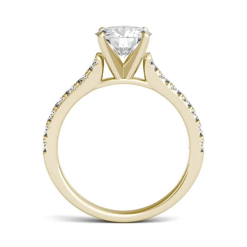 Hearts &amp; Arrows Moissanite Ring in 14K Yellow Gold &#40;1 7/8 ct. dew&#41; – Image 2 of 5