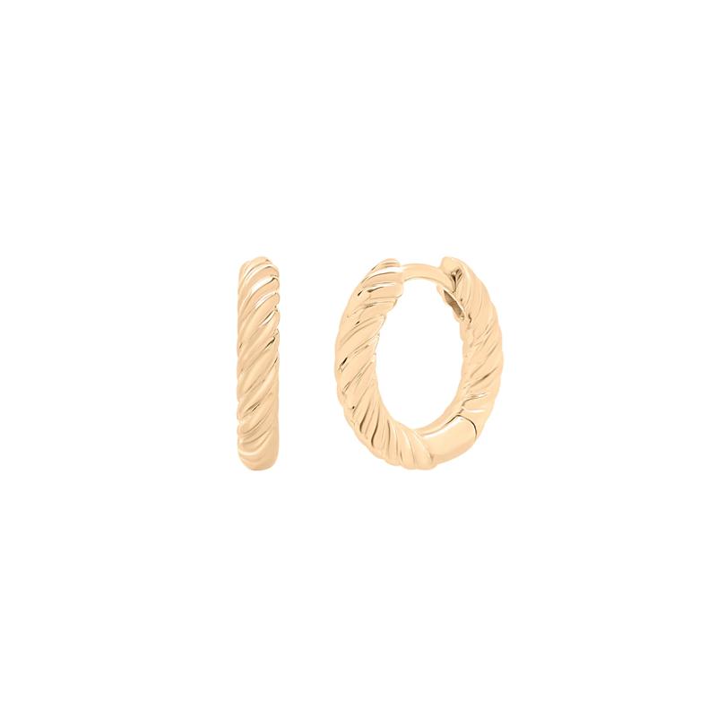 Twisted Rope Hoop Earrings in Vermeil, 14MM – Image 1 of 4