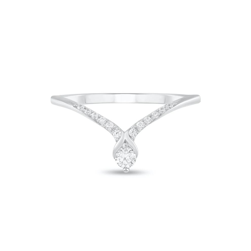 Diamond Contour Band in 10K White Gold (1/7 ct. tw.) – Image 1 of 4