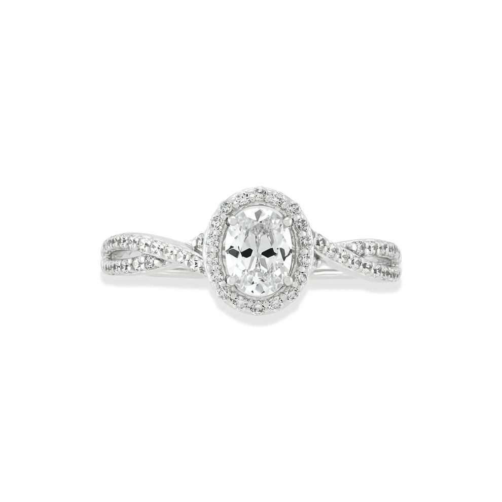 Diamond Oval Center Engagement Ring in 10K White Gold (3/4 ct. tw.) – Image 1 of 4