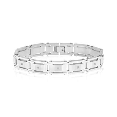 Men's Diamond Bracelet in Stainless Steel