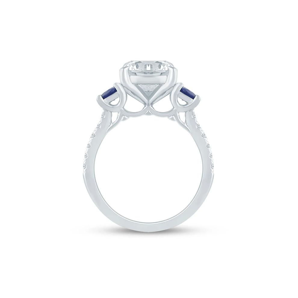 Lab Grown Diamond and Blue Sapphire Engagement Ring in 14K White and Yellow Gold (3 1/7 ct. tw.) – Image 2 of 3