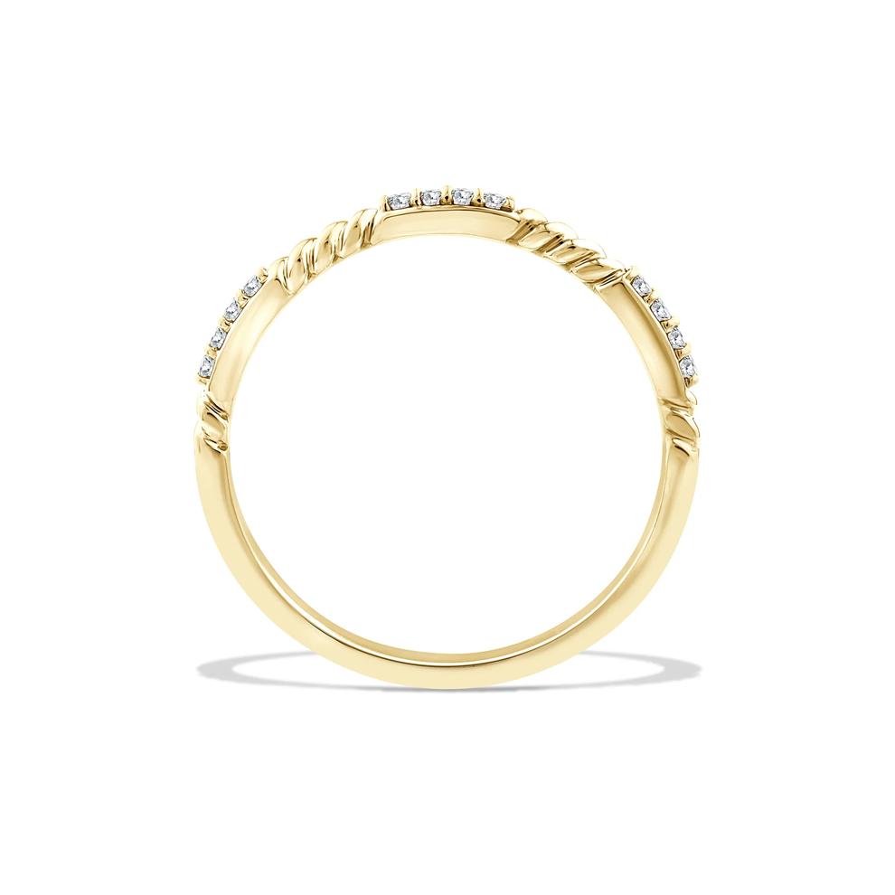 Diamond Twist Stack Band in 10K Yellow Gold (1/10 ct. tw.) – Image 2 of 4