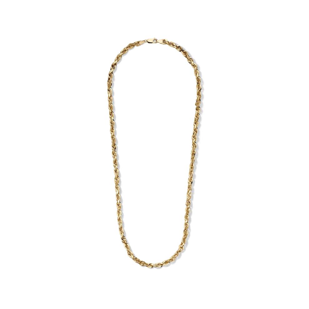 Solid Diamond-Cut Rope Chain in 14K Yellow Gold, 4.7MM, 22&rdquo; – Image 2 of 5