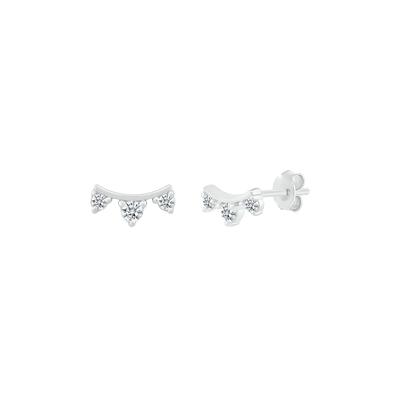 Diamond Curve Bar Stud Earrings in 10K White Gold (1/10 ct. tw.)