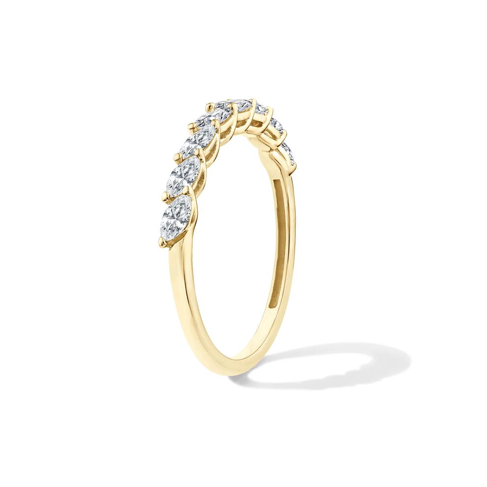Lab Grown Diamond Marquise Anniversary Band in 10K Yellow Gold (1/2 ct. tw.) – Image 3 of 4