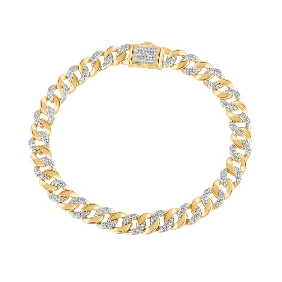 Men&rsquo;s Lab Grown Diamond Cuban Bracelet in 10K Yellow Gold, 8.5&rdquo; (2 ct. tw.) – Image 1 of 1