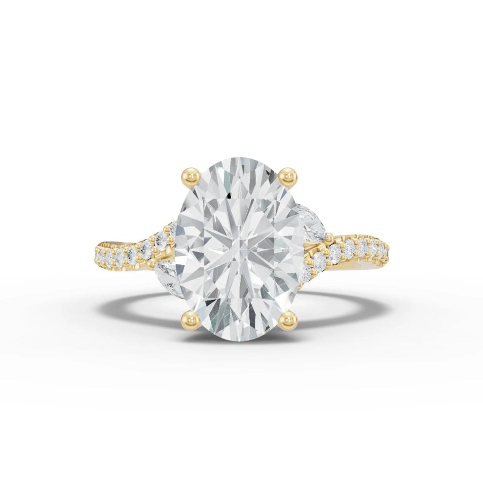 Lab Grown Diamond Oval Engagement Ring in 14K Yellow Gold (3 1/3 ct. tw.) – Image 1 of 4