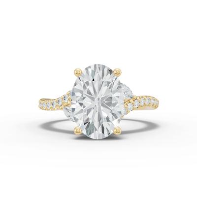 Lab Grown Diamond Oval Engagement Ring in 14K Yellow Gold (3 1/3 ct. tw.)